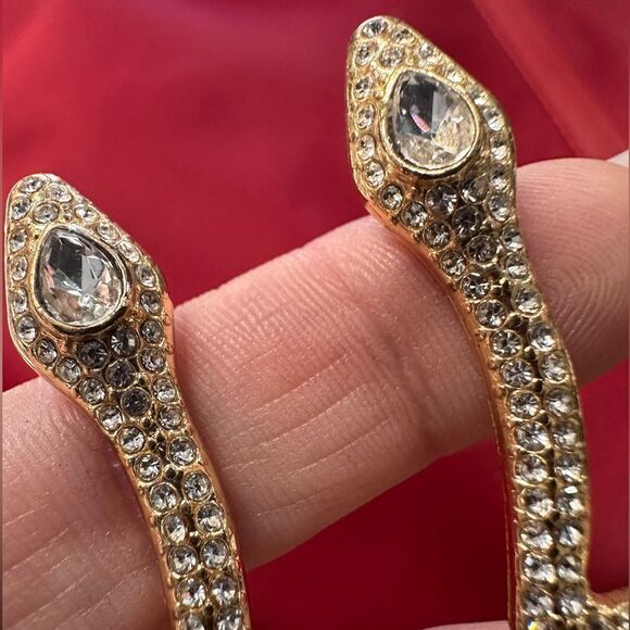 Earrings - Sparkling Serpent Statement, Dazzling & Bold - Picture 8 of 15